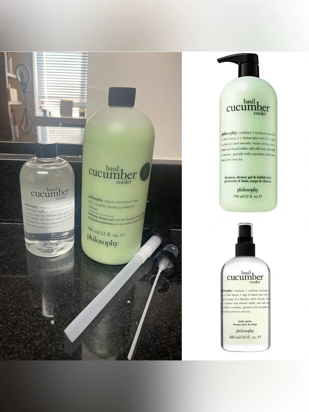 Philosophy Basil Cucumber Cooler Body Spritz & Hydrating Shower Gel